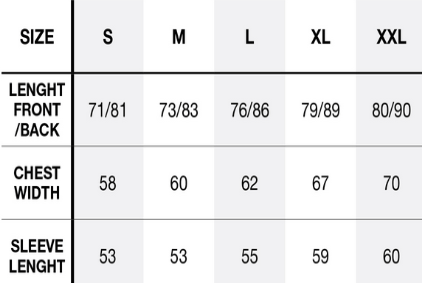 Kurtka Silver Moon Expedition-Tabela rozmiarów