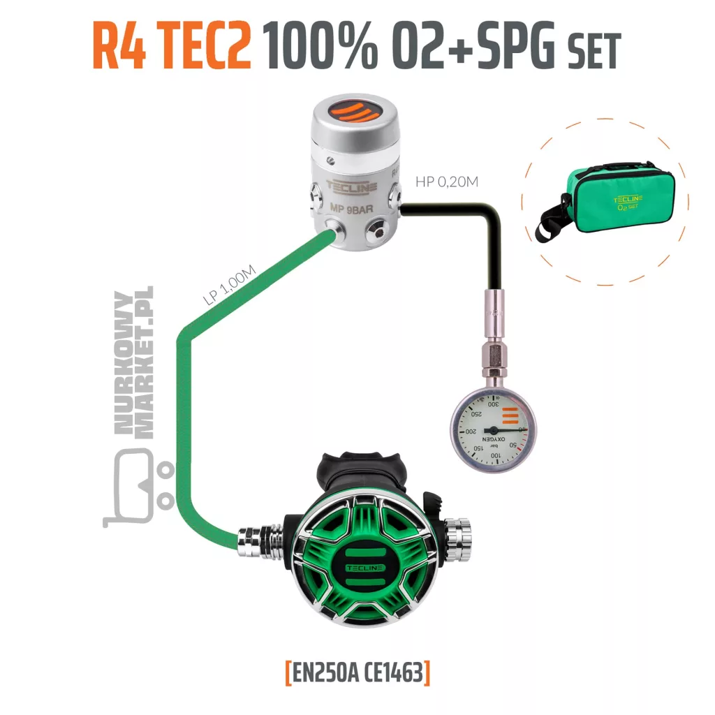 TECLINE R4 TEC2 ZESTAW STAGE O2 z manometrem